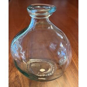 Vidrios San Miguel Bulb Vase 100% Recycled Glass Aqua Blue Handmade Spain